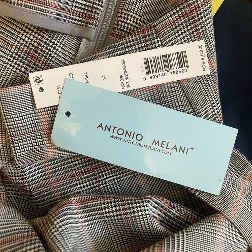 ANTONIO MELANI womens Gray plaid pants - Picture 7 of 7